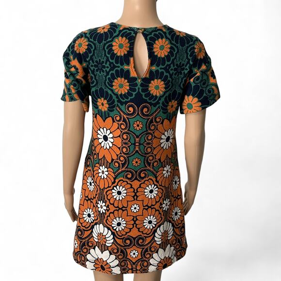 Anthropologie Maeve Hippy Short Sleeve Floral Shift Mini Dress (XS) - Picture 7 of 16